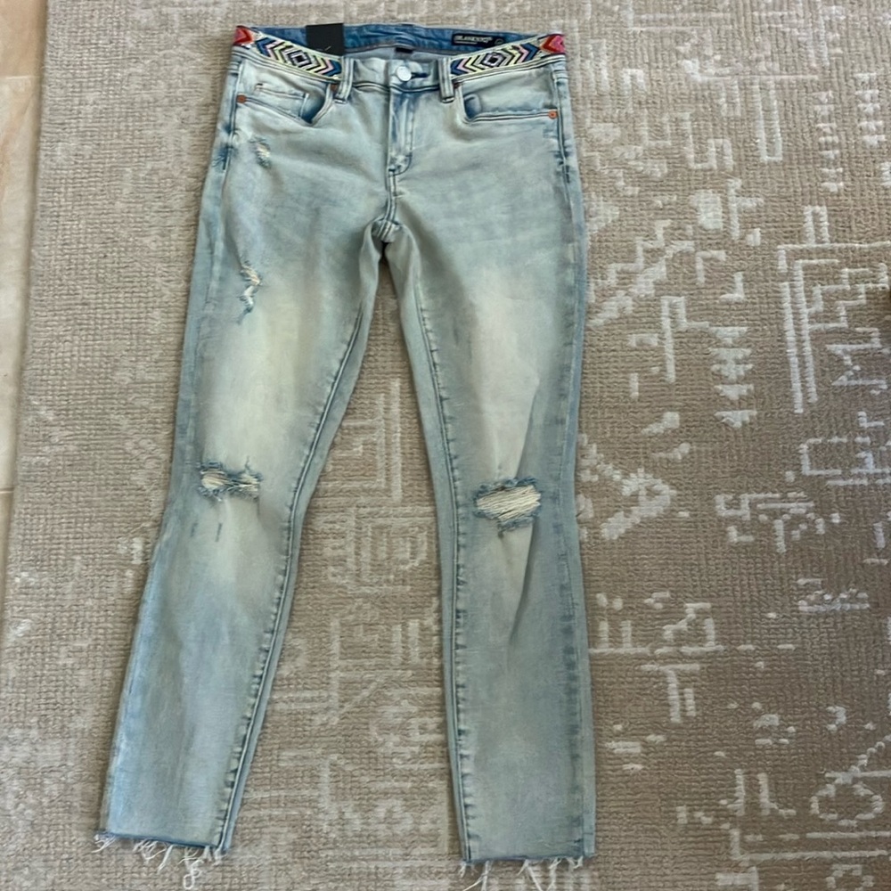 NWT brand new  Blank NYC reade crop high rise skinny with embellished waist band